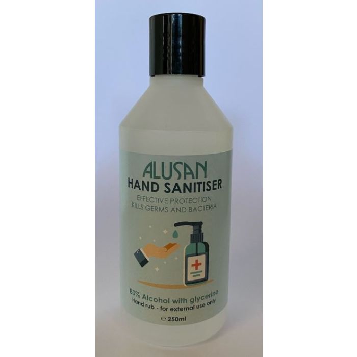 Alusan Hand Sanitizer 250ml Liquid - 80% Alcohol with flip top cap