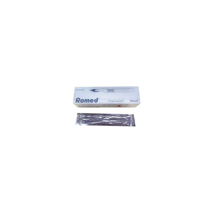 Romed Sterile Scalpels Sterile Blade + Handle x 10