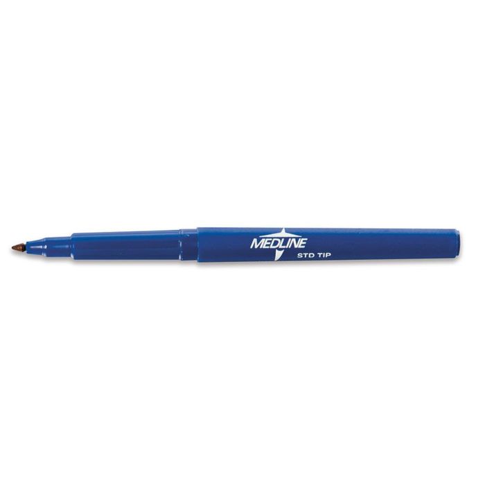 Skin marking pens sterile, dark blue normal tip, with ruler