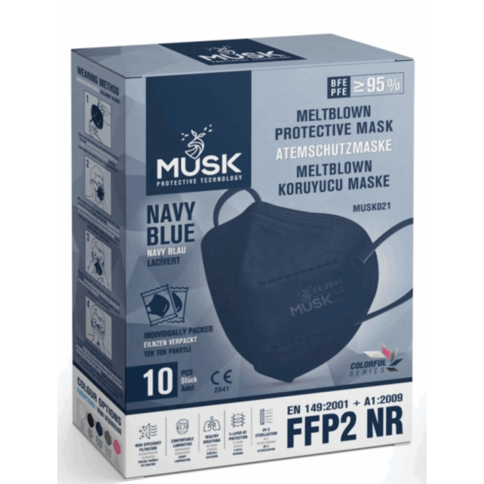 FFP2 Respirators latex-free navy blue (10pk)