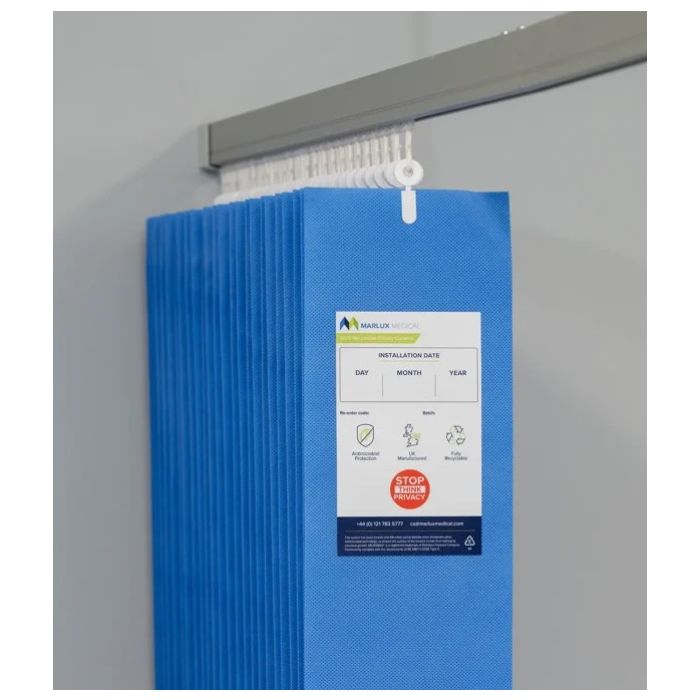 Marlux Anti-Bac Curtains - Summer Blue - Universal Hook 4.2m x 1.95m