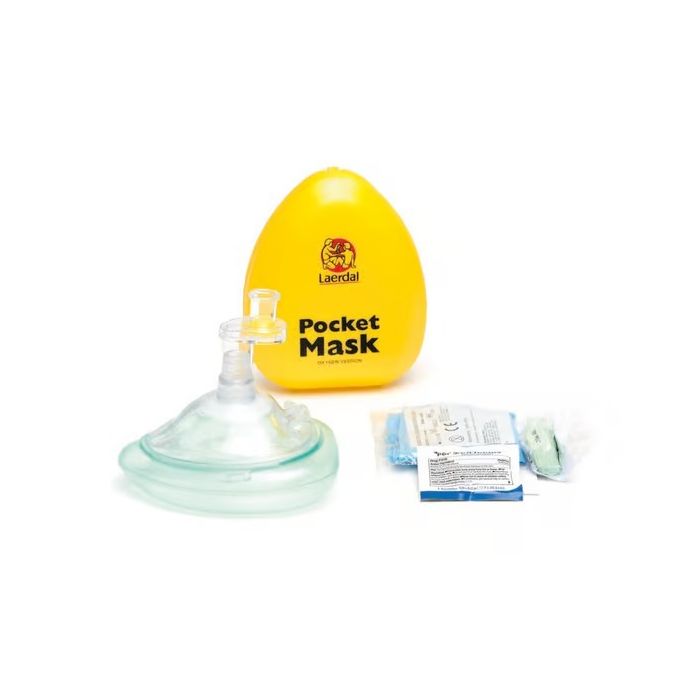 Laerdal Pocket Mask with Oxygen Inlet (Single Unit)